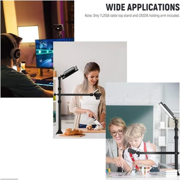 Tabletop Camera Mount Stand with Flexible Arm, Overhead Height Adjustable Stand - Picture 6 of 6